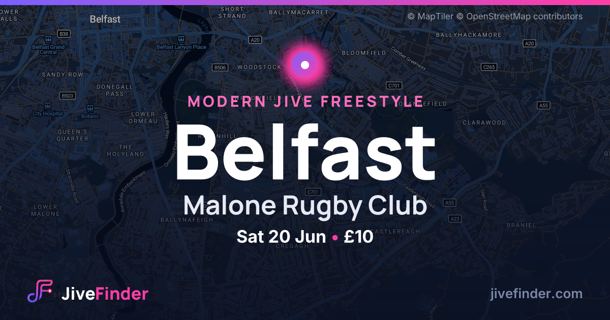 Modern Jive freestyle at Malone Rugby Club, Belfast — Sat 20 Jun, £10