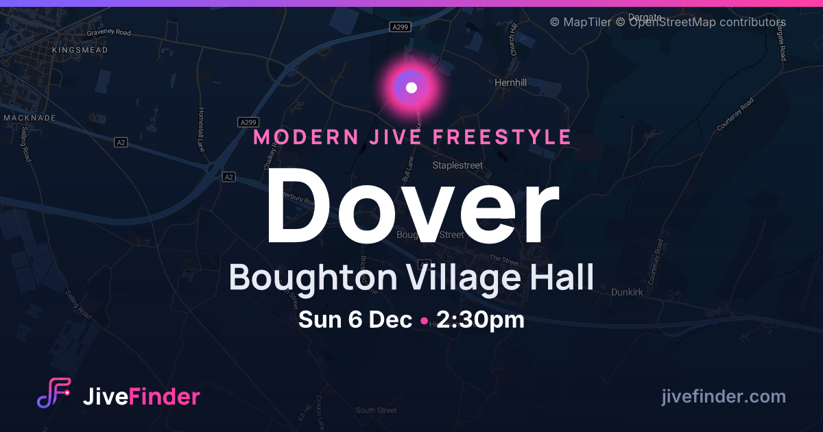 Modern Jive freestyle at Boughton Village Hall, Dover — Sun 6 Dec, 2:30pm