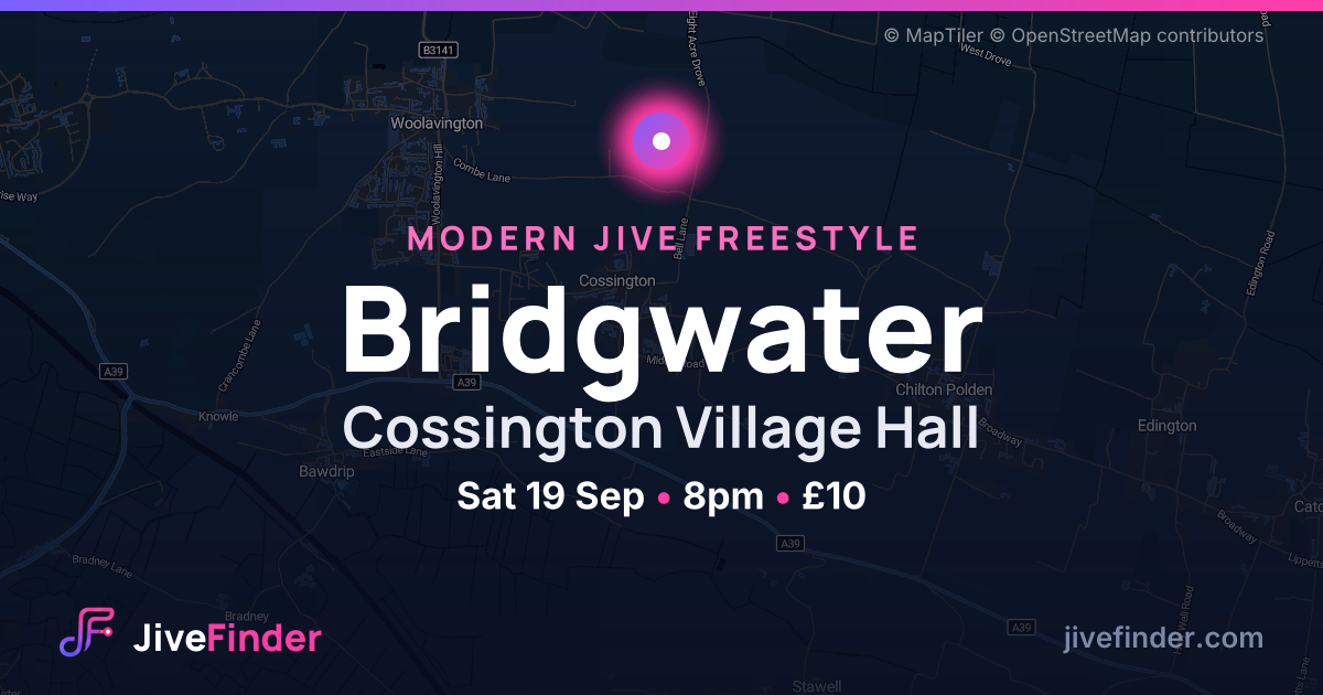 Modern Jive freestyle at Cossington Village Hall, Bridgwater — Sat 19 Sep, 8pm, £10