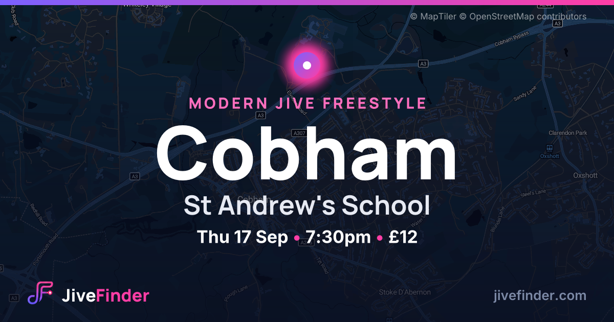 Modern Jive freestyle at St Andrew's School, Cobham — Thu 17 Sep, 7:30pm, £12