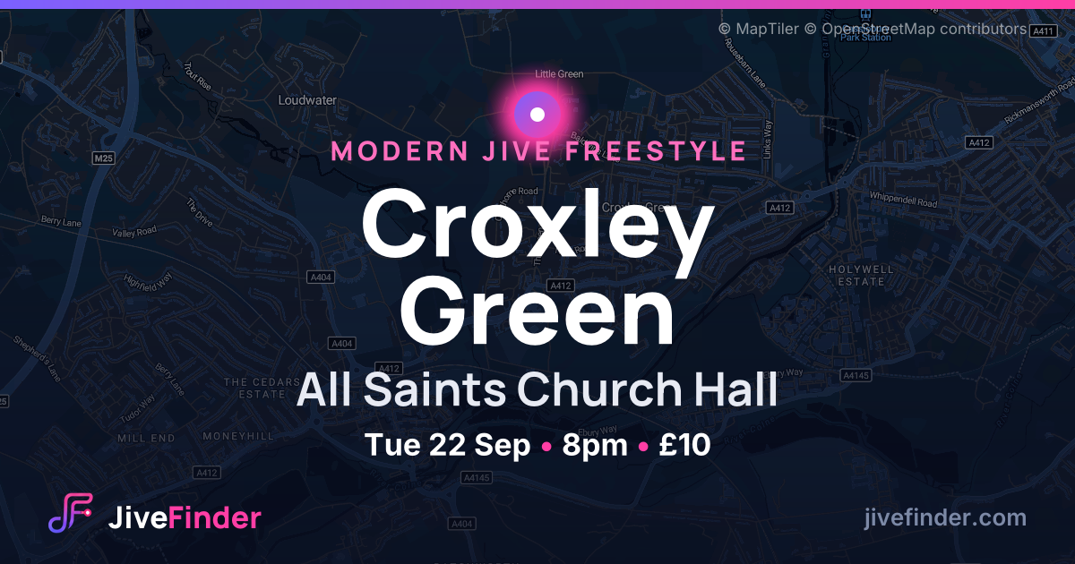 Modern Jive freestyle at All Saints Church Hall, Croxley Green — Tue 22 Sep, 8pm, £10