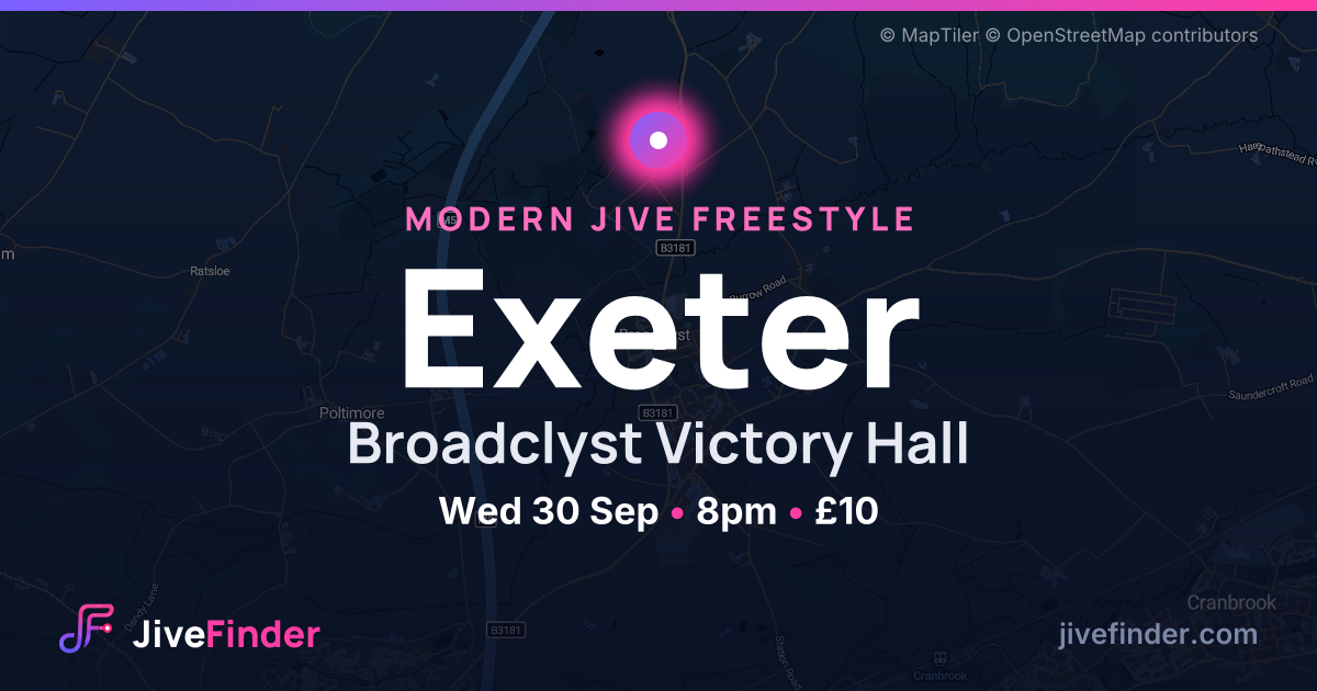 Modern Jive freestyle at Broadclyst Victory Hall, Exeter — Wed 30 Sep, 8pm, £10