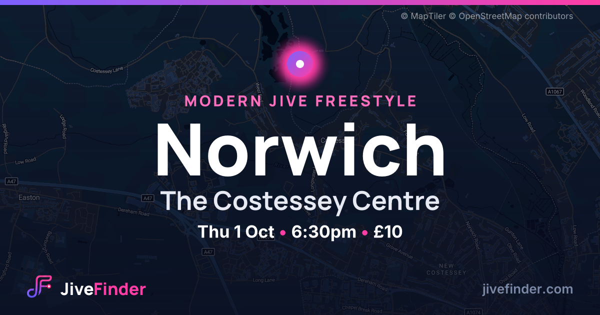 Modern Jive freestyle at The Costessey Centre, Norwich — Thu 1 Oct, 6:30pm, £10