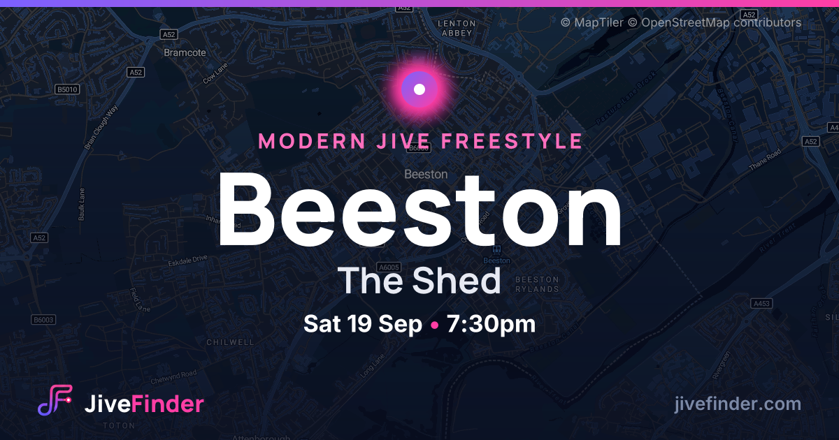 Modern Jive freestyle at The Shed, Beeston — Sat 19 Sep, 7:30pm