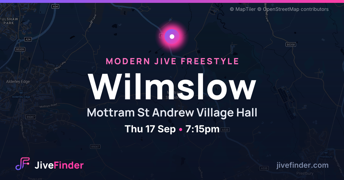 Modern Jive freestyle at Mottram St Andrew Village Hall, Wilmslow — Thu 17 Sep, 7:15pm
