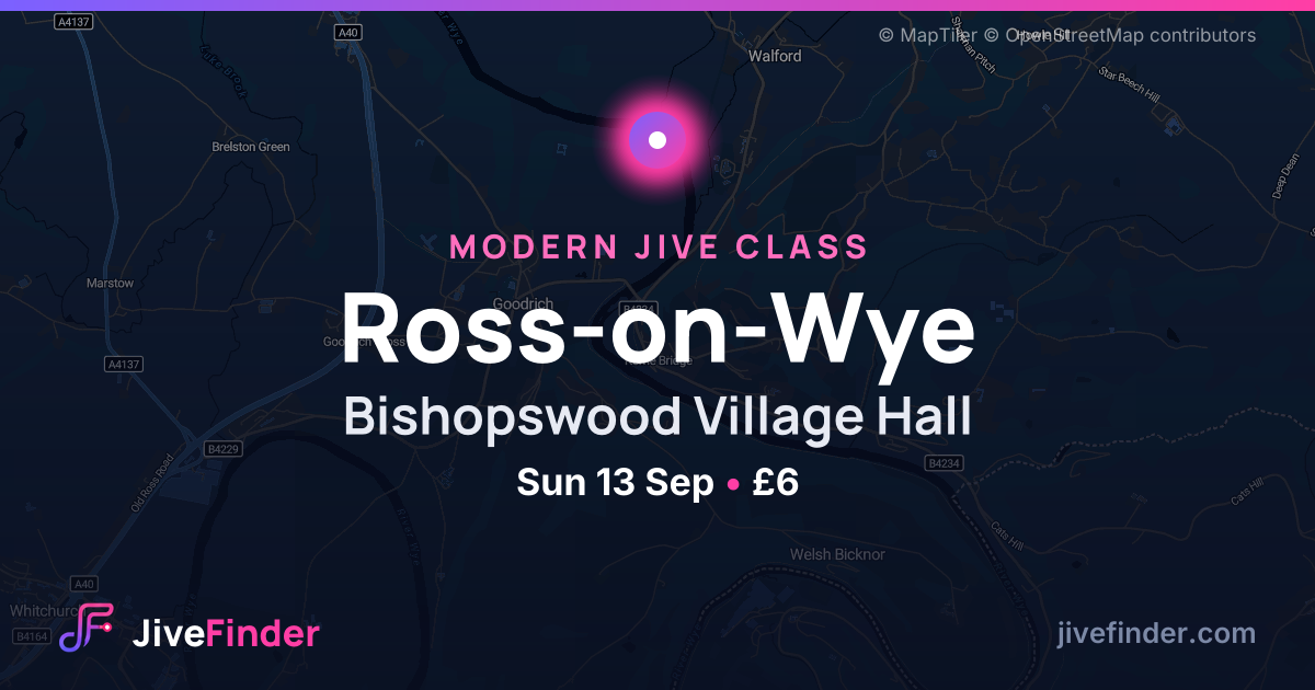 Modern Jive class at Bishopswood Village Hall, Ross-on-Wye — Sun 13 Sep, £6