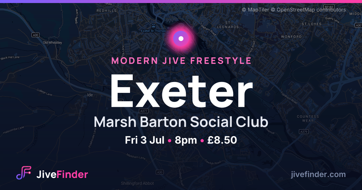 Modern Jive freestyle at Marsh Barton Social Club, Exeter — Fri 3 Jul, 8pm, £8.50