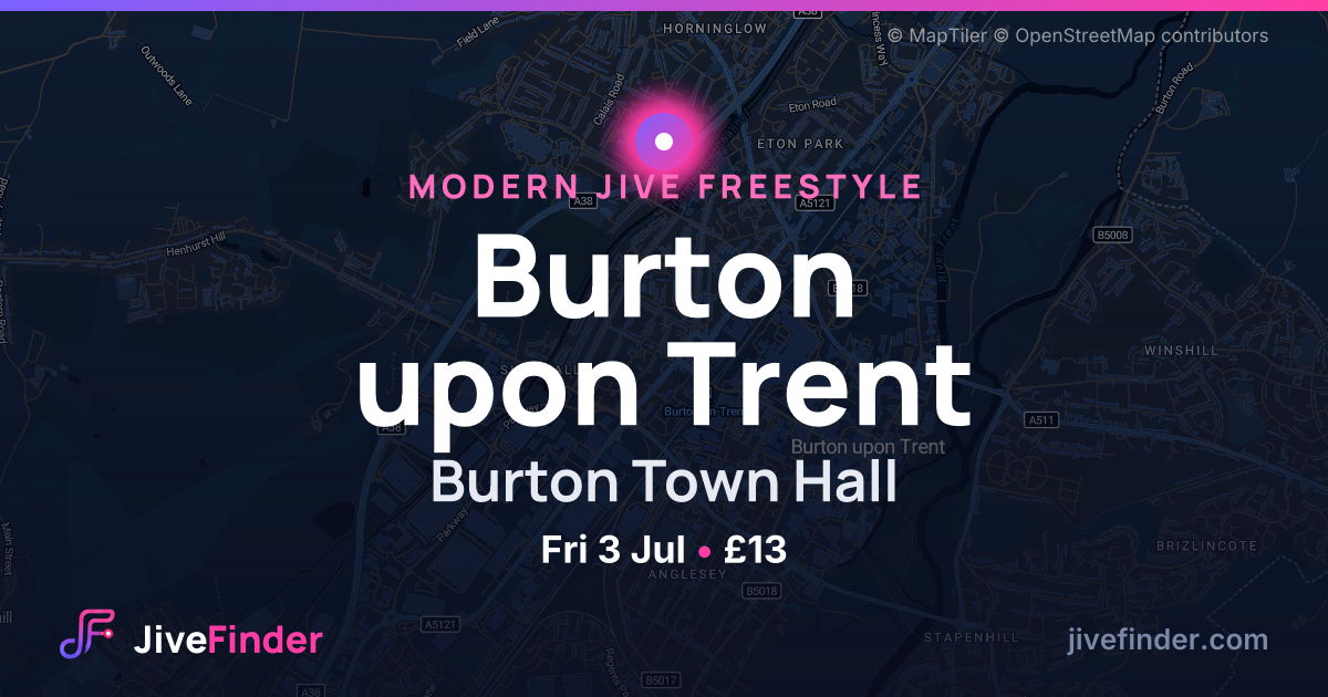 Modern Jive freestyle at Burton Town Hall, Burton upon Trent — Fri 3 Jul, £13