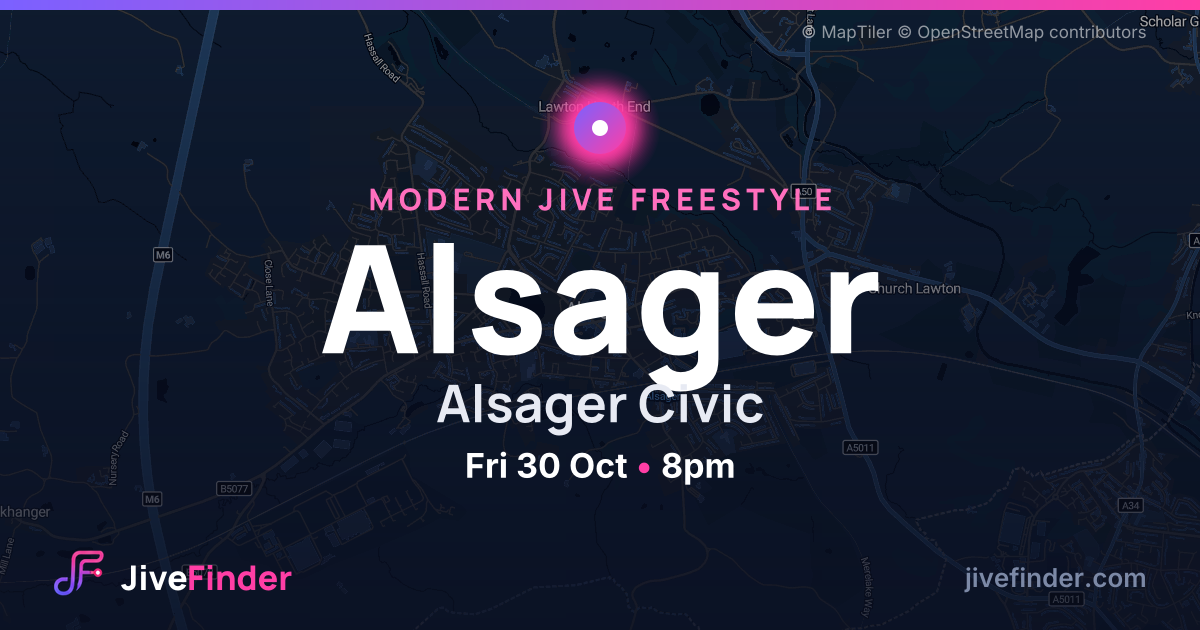 Modern Jive freestyle at Alsager Civic, Alsager — Fri 30 Oct, 8pm