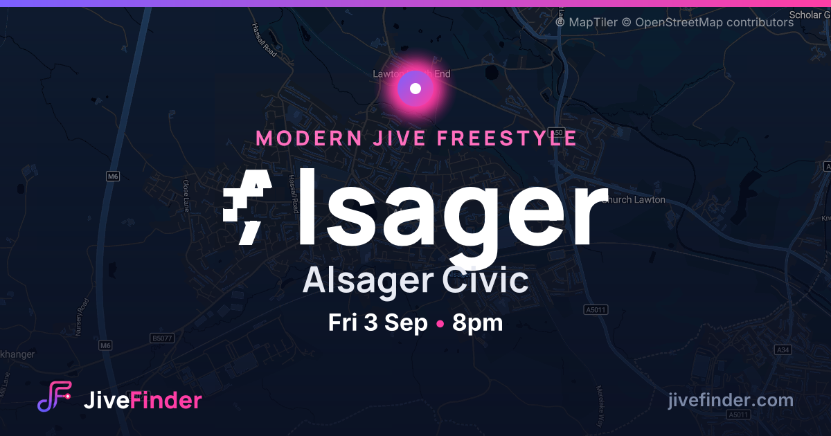 Modern Jive freestyle at Alsager Civic, Alsager — Fri 3 Sep, 8pm