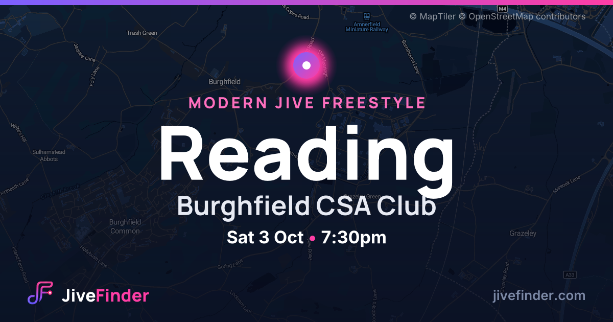 Modern Jive freestyle at Burghfield CSA Club, Reading — Sat 3 Oct, 7:30pm