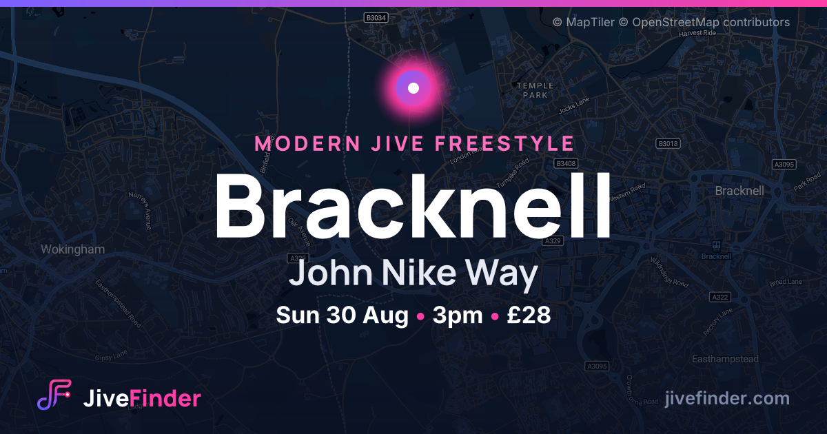 Modern Jive freestyle at John Nike Way, Bracknell — Sun 30 Aug, 3pm, £28