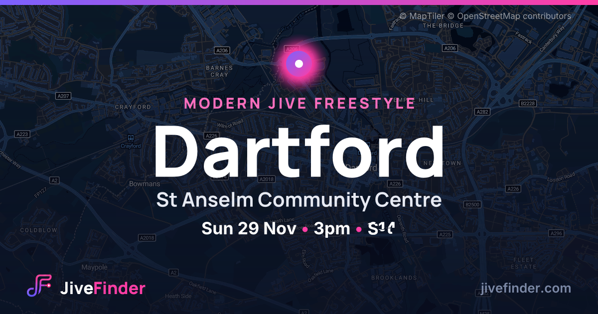 Modern Jive freestyle at St Anselm Community Centre, Dartford — Sun 29 Nov, 3pm, £14