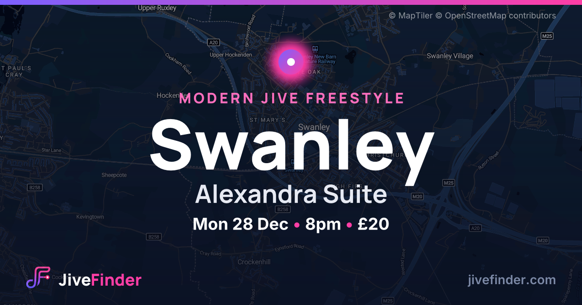 Modern Jive freestyle at Alexandra Suite, Swanley — Mon 28 Dec, 8pm, £20
