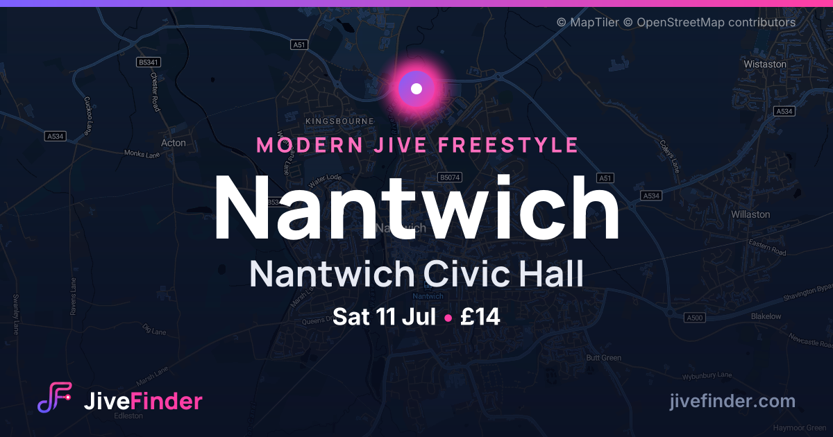 Modern Jive freestyle at Nantwich Civic Hall, Nantwich — Sat 11 Jul, £14