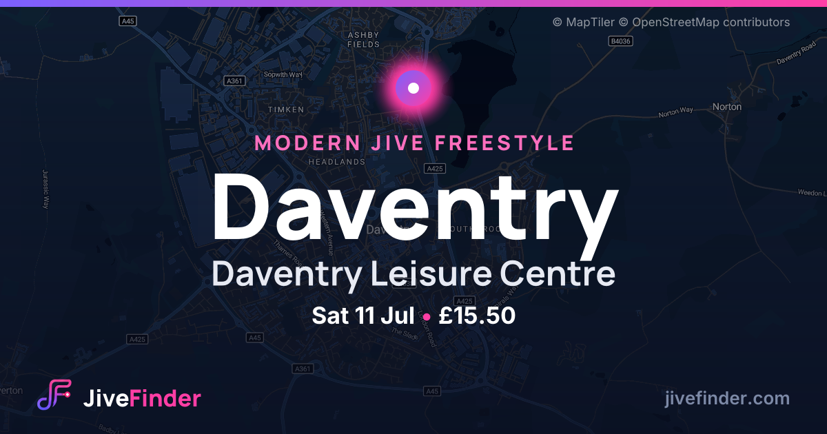 Modern Jive freestyle at Daventry Leisure Centre, Daventry — Sat 11 Jul, £15.50