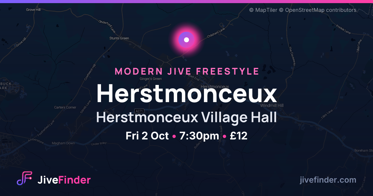Modern Jive freestyle at Herstmonceux Village Hall, Herstmonceux — Fri 2 Oct, 7:30pm, £12