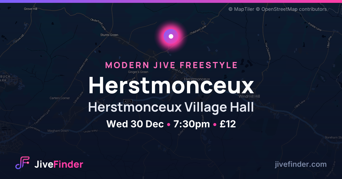 Modern Jive freestyle at Herstmonceux Village Hall, Herstmonceux — Wed 30 Dec, 7:30pm, £12