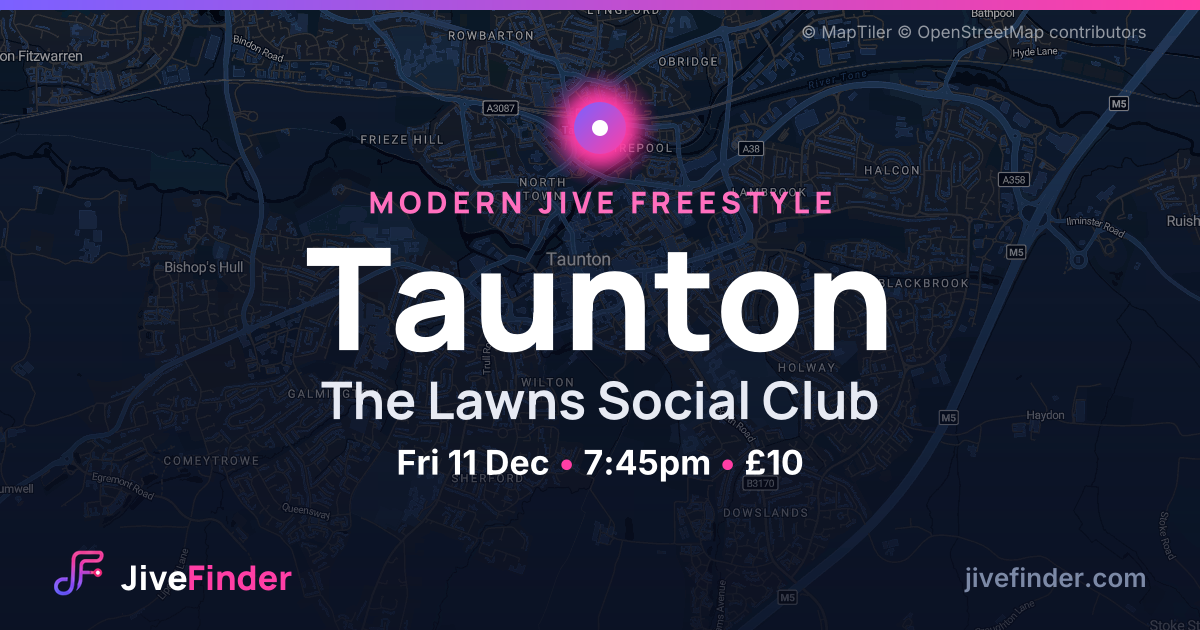 Modern Jive freestyle at The Lawns Social Club, Taunton — Fri 11 Dec, 7:45pm, £10
