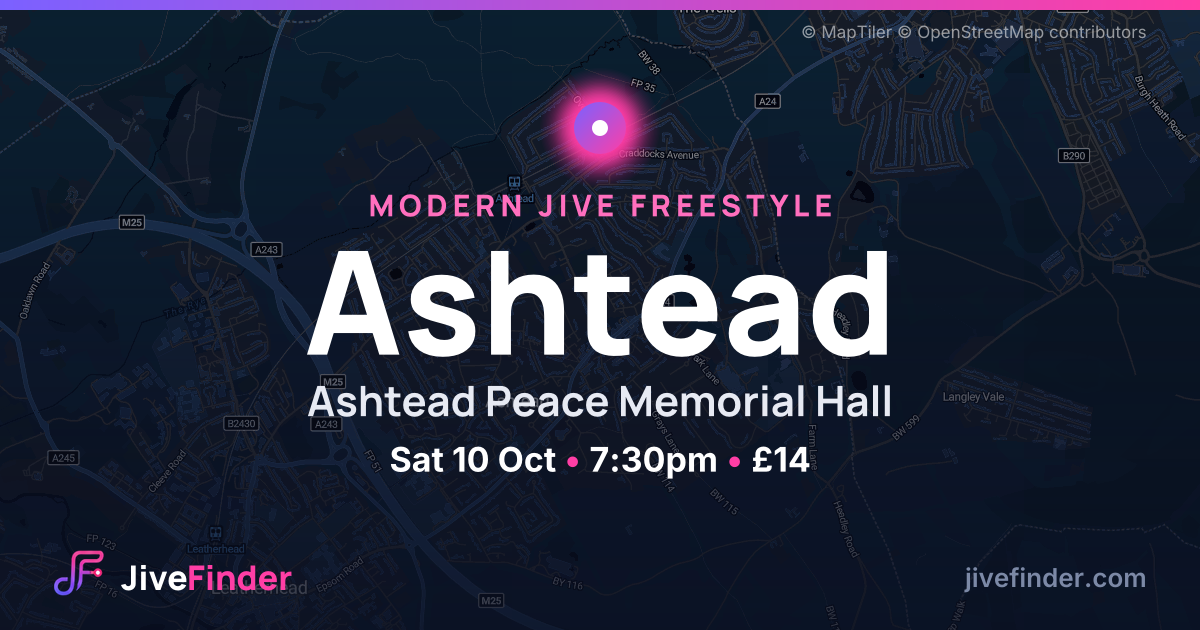 Modern Jive freestyle at Ashtead Peace Memorial Hall, Ashtead — Sat 10 Oct, 7:30pm, £14