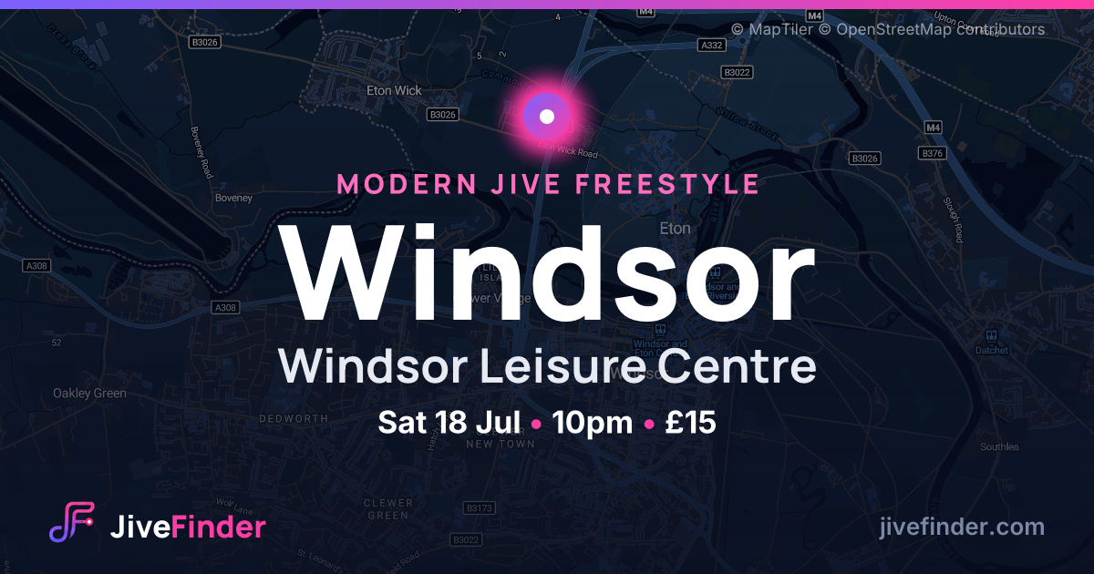Modern Jive freestyle at Windsor Leisure Centre, Windsor — Sat 18 Jul, 10pm, £15