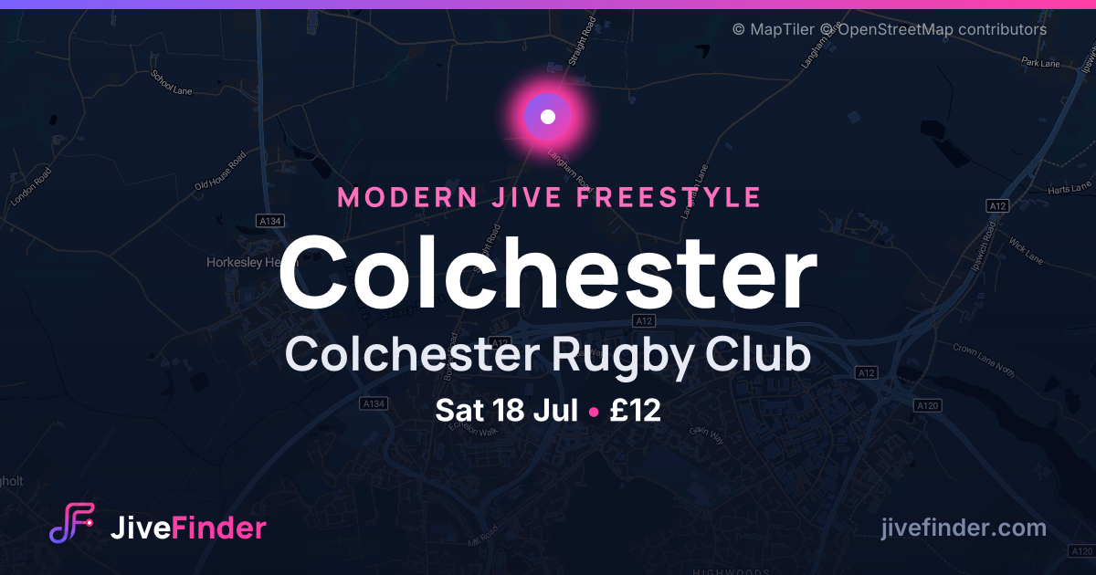 Modern Jive freestyle at Colchester Rugby Club, Colchester — Sat 18 Jul, £12