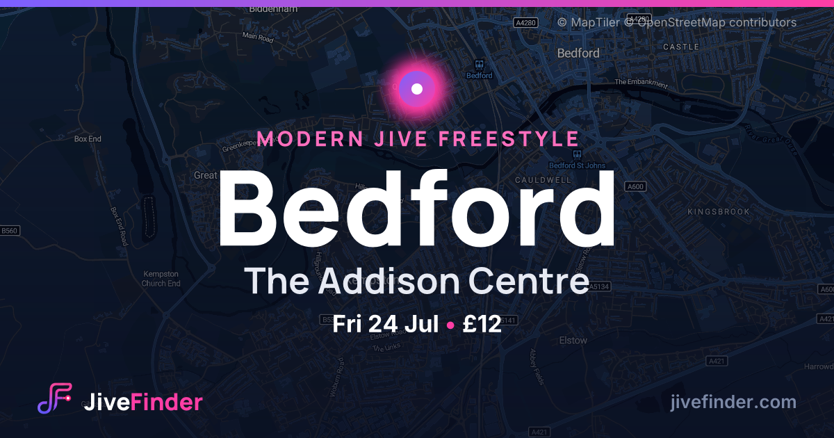 Modern Jive freestyle at The Addison Centre, Bedford — Fri 24 Jul, £12