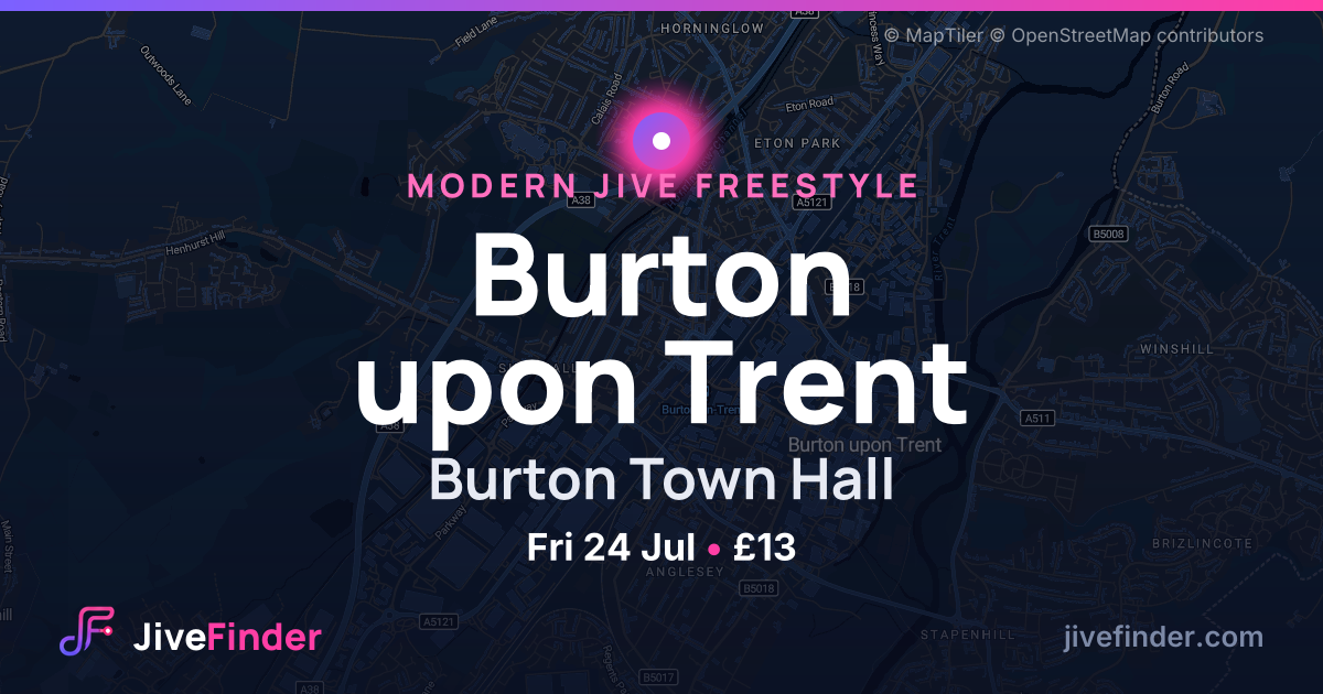 Modern Jive freestyle at Burton Town Hall, Burton upon Trent — Fri 24 Jul, £13