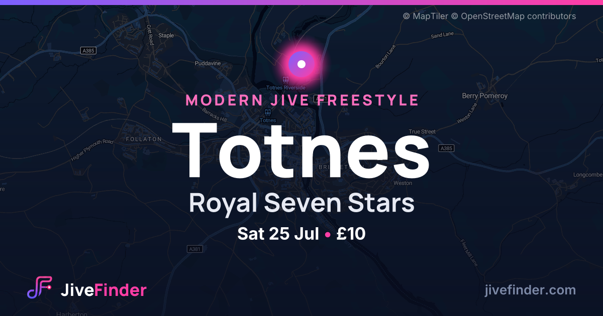 Modern Jive freestyle at Royal Seven Stars, Totnes — Sat 25 Jul, £10