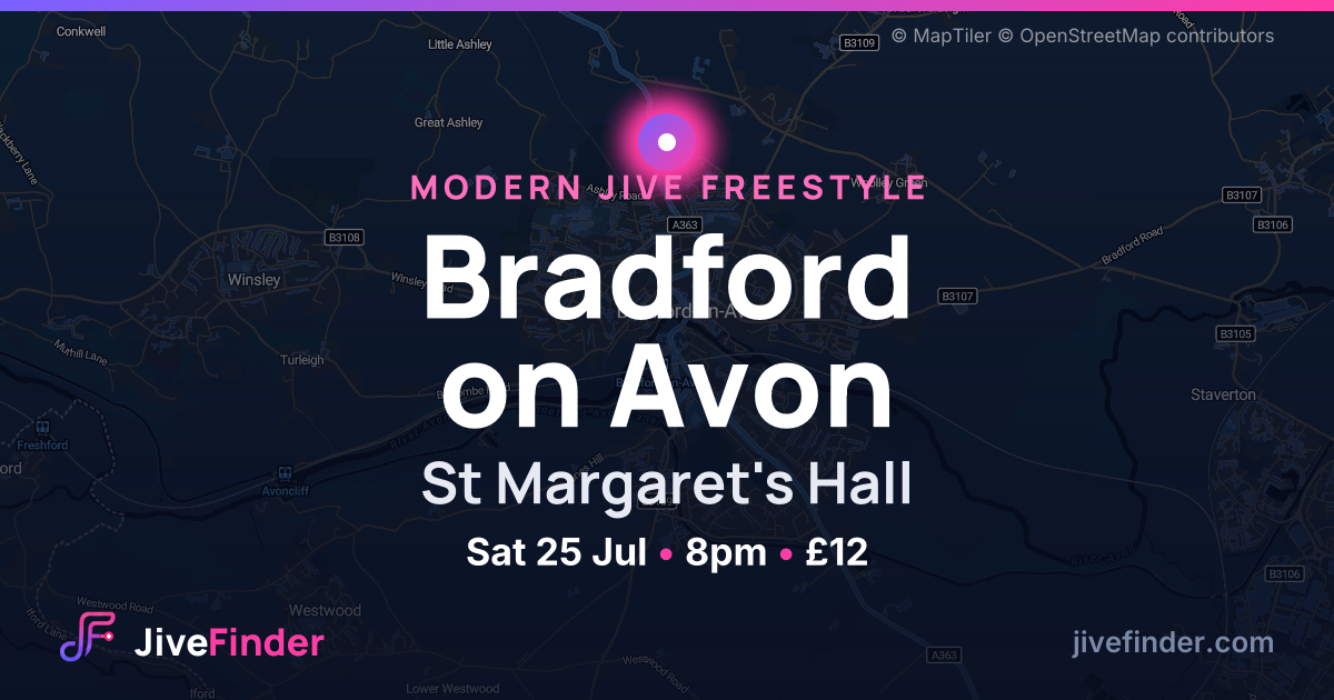 Modern Jive freestyle at St Margaret's Hall, Bradford on Avon — Sat 25 Jul, 8pm, £12