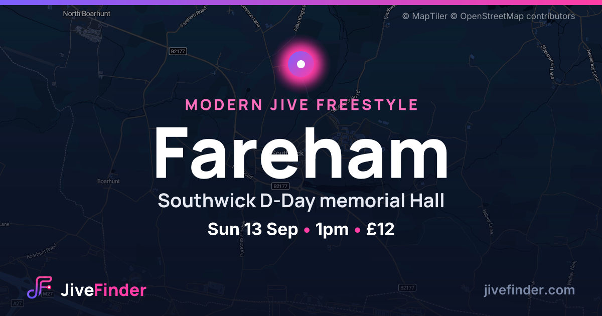 Modern Jive freestyle at Southwick D-Day memorial Hall, Fareham — Sun 13 Sep, 1pm, £12