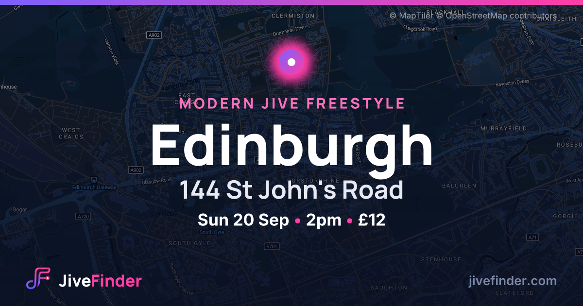 Modern Jive freestyle at 144 St John's Road, Edinburgh — Sun 20 Sep, 2pm, £12
