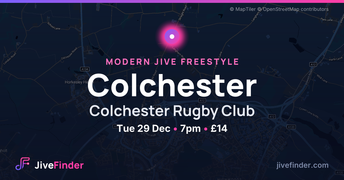 Modern Jive freestyle at Colchester Rugby Club, Colchester — Tue 29 Dec, 7pm, £14