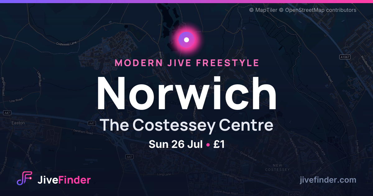 Modern Jive freestyle at The Costessey Centre, Norwich — Sun 26 Jul, £1