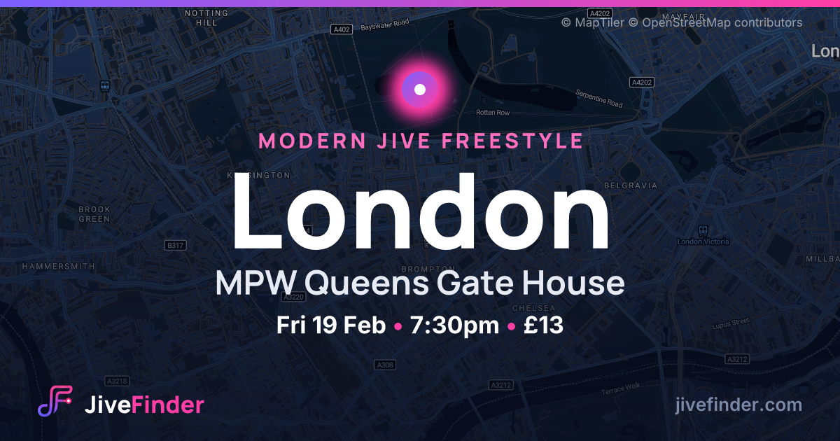 Modern Jive freestyle at MPW Queens Gate House, London — Fri 19 Feb, 7:30pm, £13
