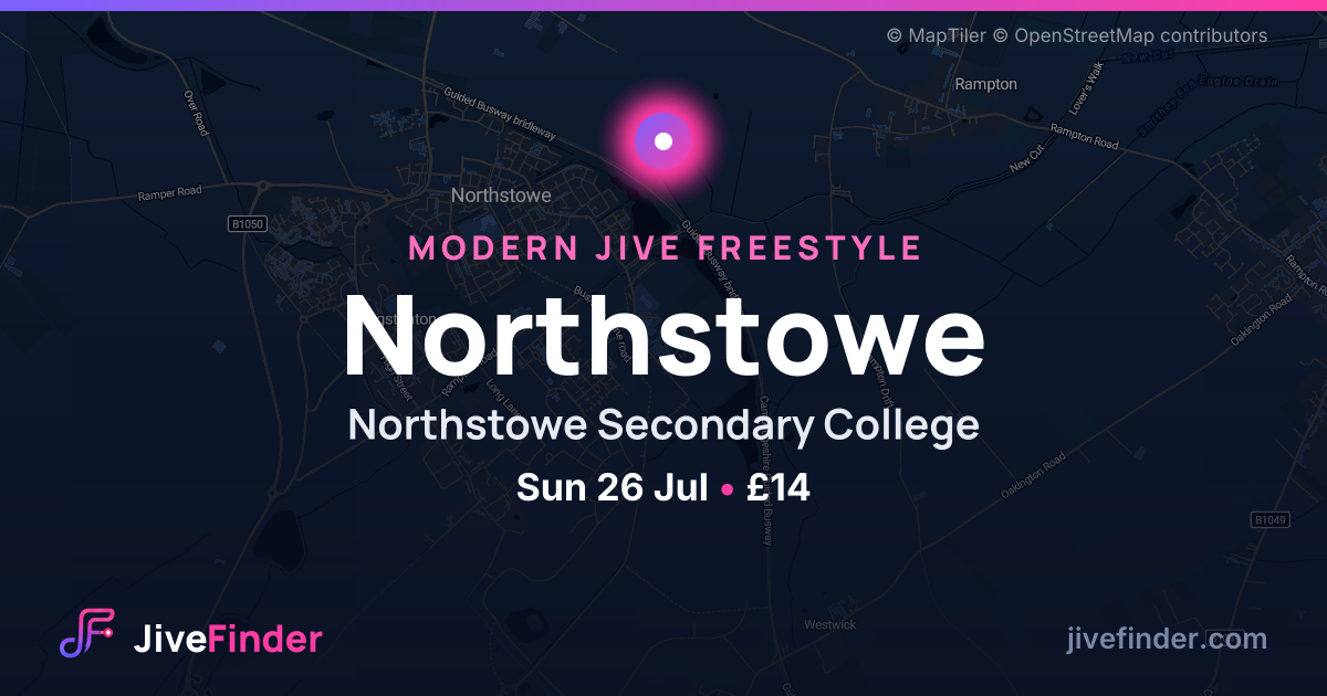 Modern Jive freestyle at Northstowe Secondary College, Northstowe — Sun 26 Jul, £14