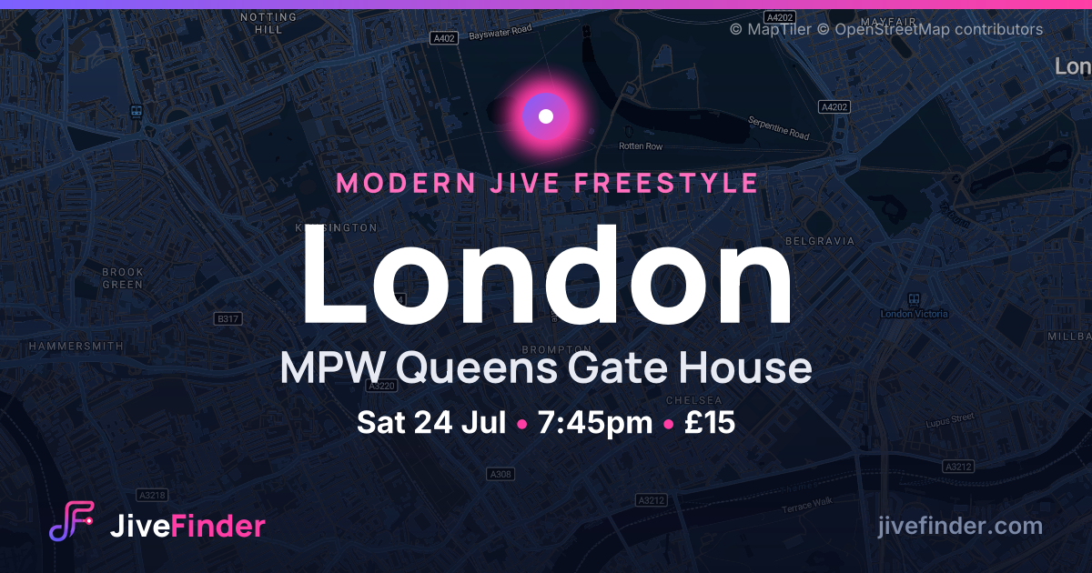 Modern Jive freestyle at MPW Queens Gate House, London — Sat 24 Jul, 7:45pm, £15