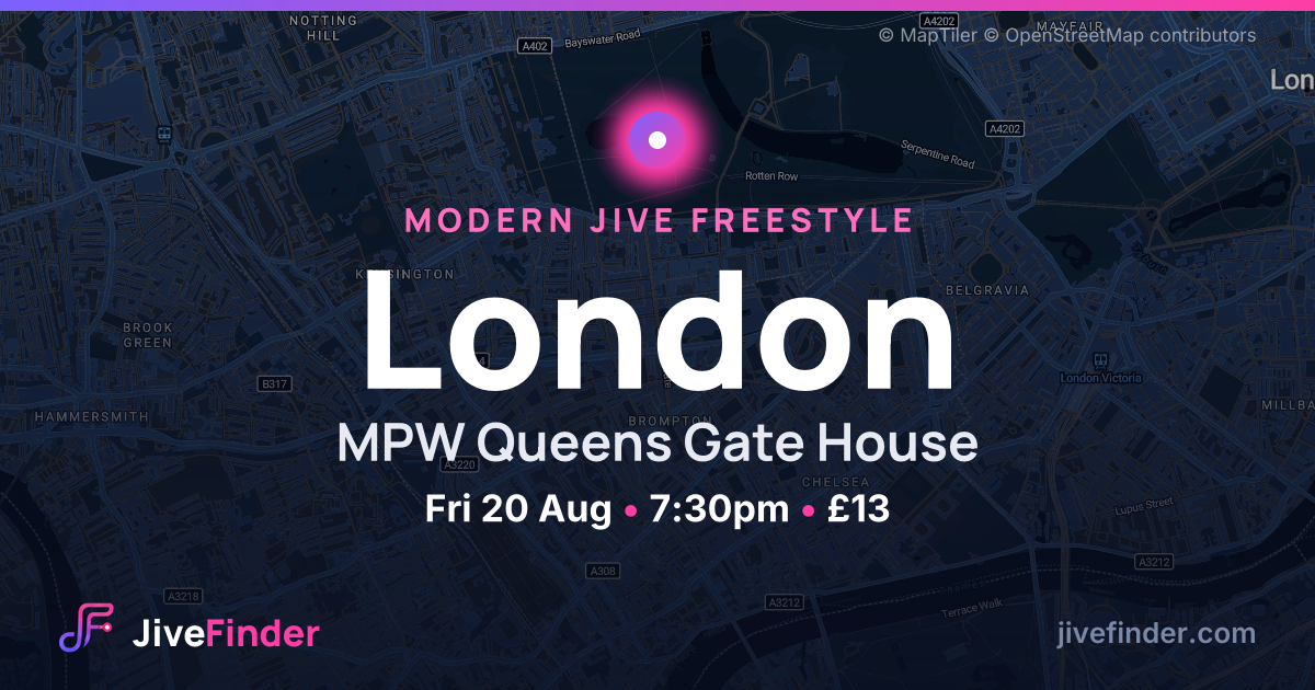 Modern Jive freestyle at MPW Queens Gate House, London — Fri 20 Aug, 7:30pm, £13