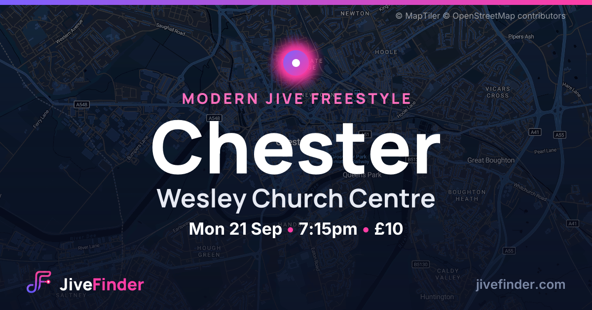 Modern Jive freestyle at Wesley Church Centre, Chester — Mon 21 Sep, 7:15pm, £10