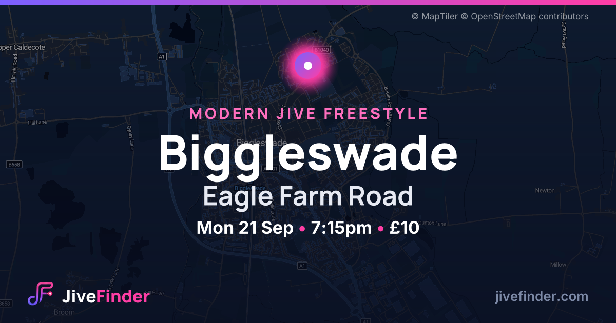 Modern Jive freestyle at Eagle Farm Road, Biggleswade — Mon 21 Sep, 7:15pm, £10