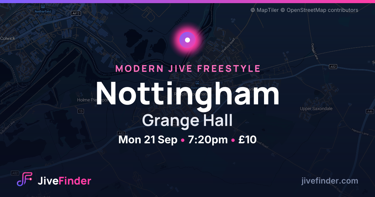 Modern Jive freestyle at Grange Hall, Nottingham — Mon 21 Sep, 7:20pm, £10