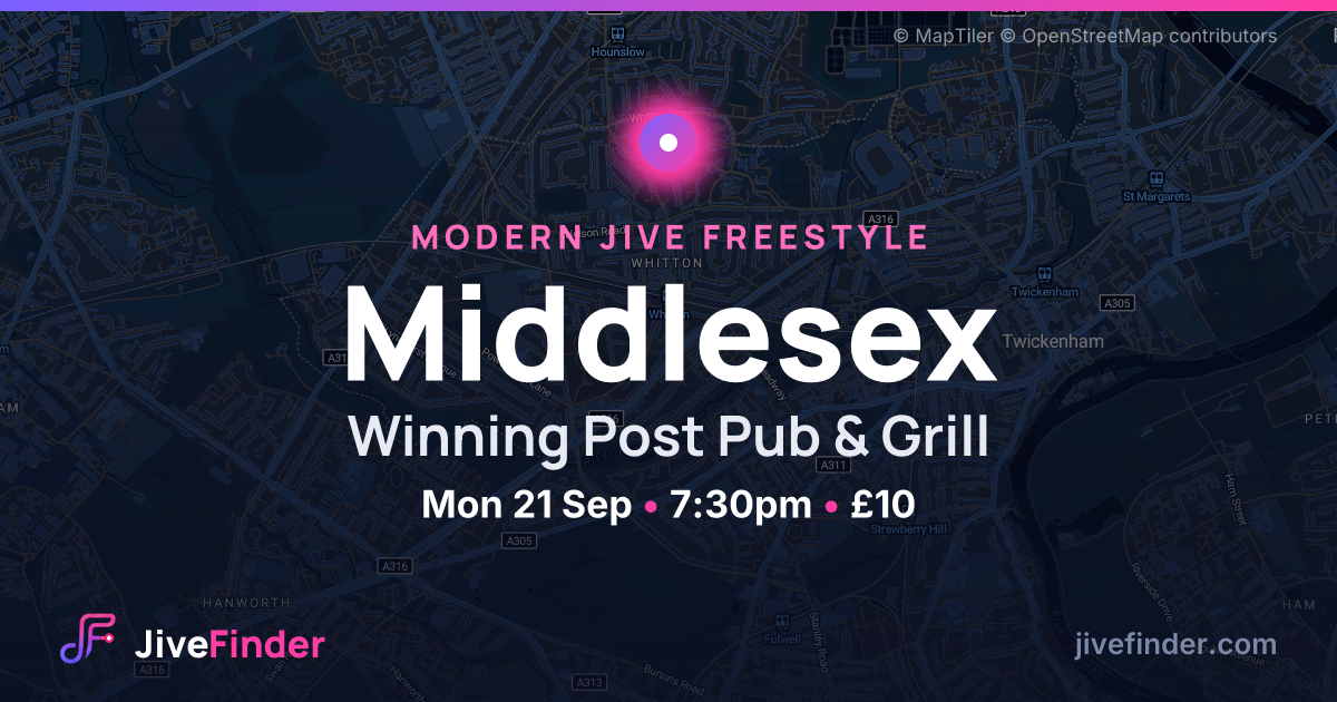 Modern Jive freestyle at Winning Post Pub & Grill, Middlesex — Mon 21 Sep, 7:30pm, £10