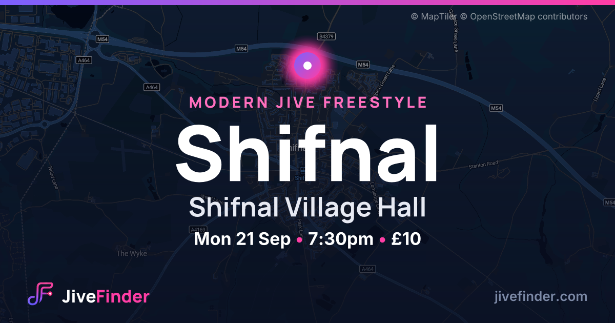 Modern Jive freestyle at Shifnal Village Hall, Shifnal — Mon 21 Sep, 7:30pm, £10