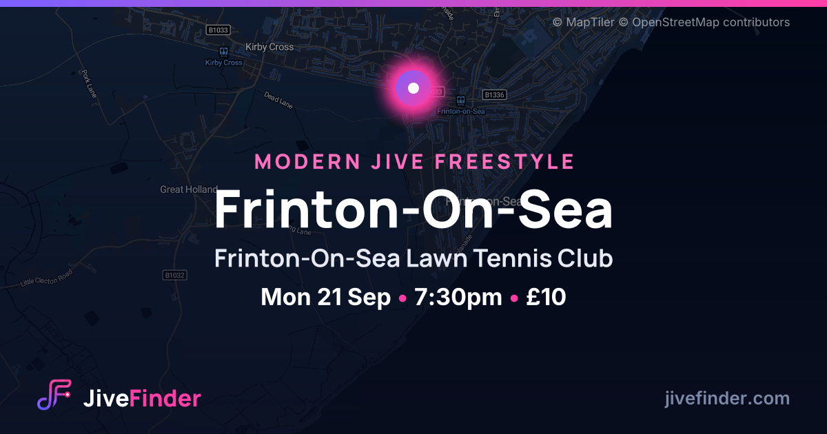 Modern Jive freestyle at Frinton-On-Sea Lawn Tennis Club, Frinton-On-Sea — Mon 21 Sep, 7:30pm, £10