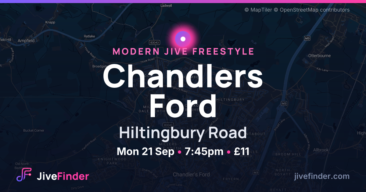 Modern Jive freestyle at Hiltingbury Road, Chandlers Ford — Mon 21 Sep, 7:45pm, £11