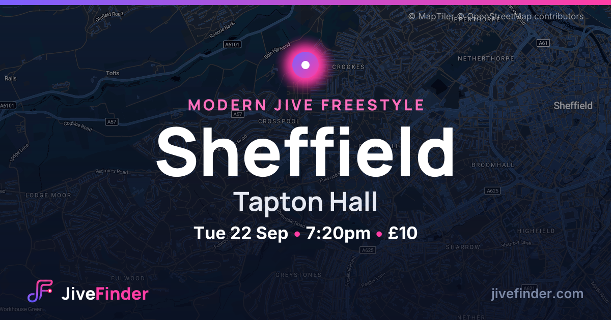 Modern Jive freestyle at Tapton Hall, Sheffield — Tue 22 Sep, 7:20pm, £10