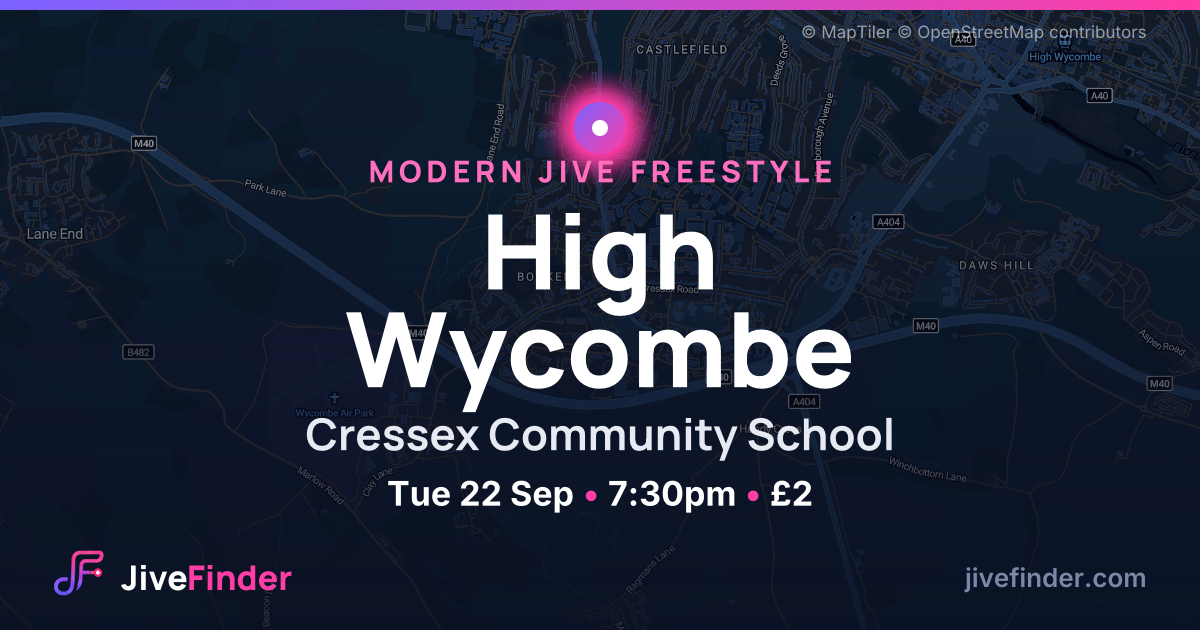 Modern Jive freestyle at Cressex Community School, High Wycombe — Tue 22 Sep, 7:30pm, £2