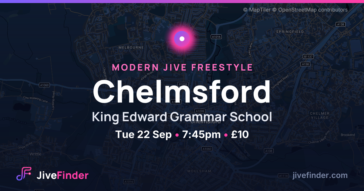 Modern Jive freestyle at King Edward Grammar School, Chelmsford — Tue 22 Sep, 7:45pm, £10