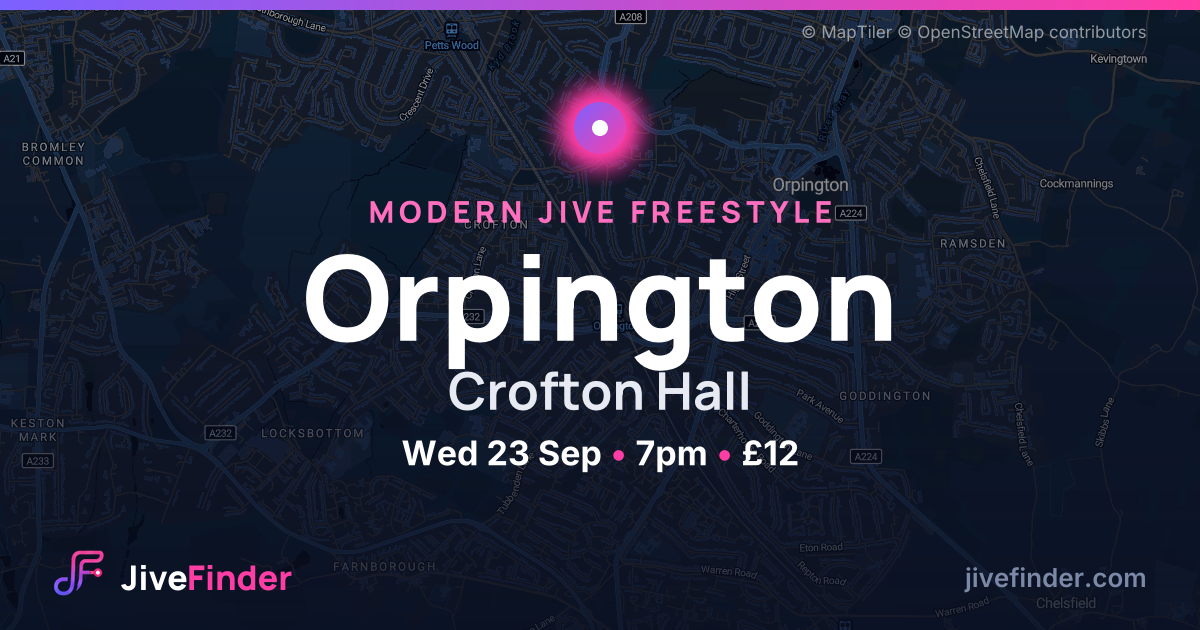 Modern Jive freestyle at Crofton Hall, Orpington — Wed 23 Sep, 7pm, £12