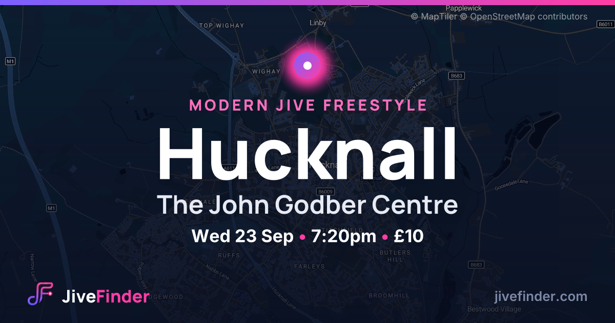 Modern Jive freestyle at The John Godber Centre, Hucknall — Wed 23 Sep, 7:20pm, £10